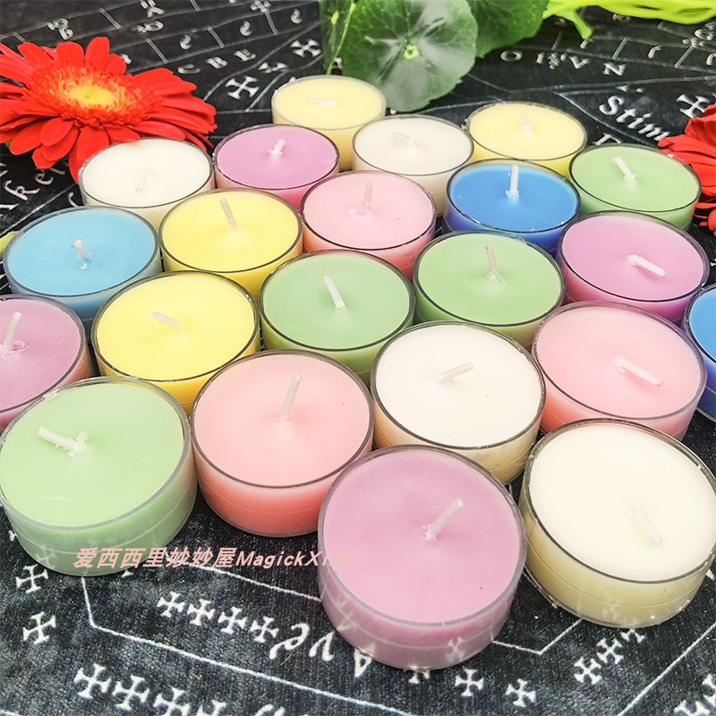 Handmade soybean wax scented tea wax cup wax various colors PE plastic shell small candle birthday holiday decoration gift