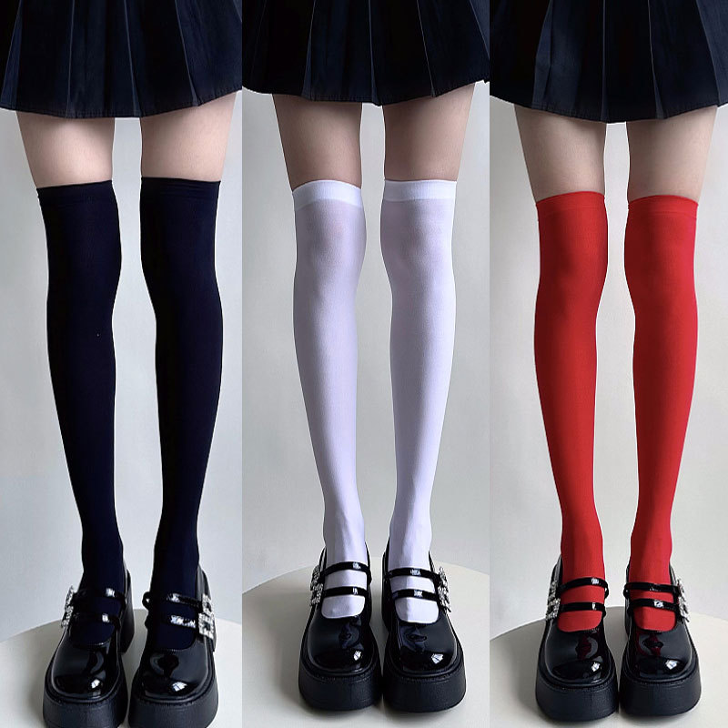 Summer Thin Dopamine Candy-Colored Over-The-Knee Socks Velvet Colorful Thigh-High Socks Women's Long Stockings Jk