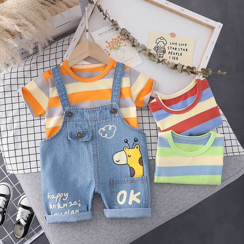 Boy's summer suit 0-1 - 2 - 3 years old baby jeans with two pieces of girls' clothes 4 children's Han edition