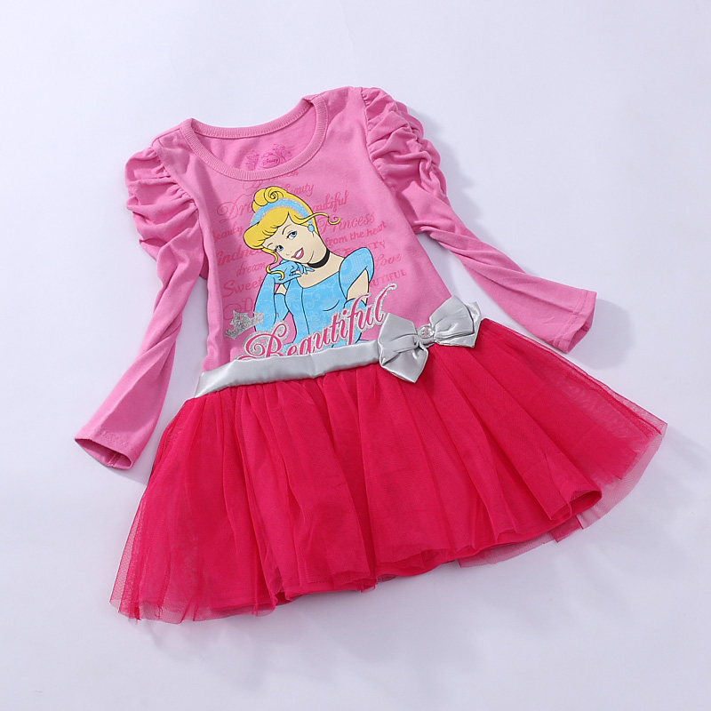 Foreign trade original order girls dress spring and autumn children's gauze skirt poncho Cinderella long-sleeved cotton clearance non-refundable