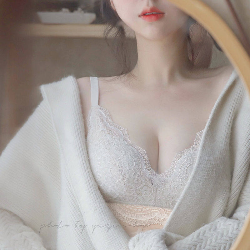 (Buy 2 minus 10) pure desire to represent ~ ultra comfortable French style lace small and cute no steel ring to gather and ventilate