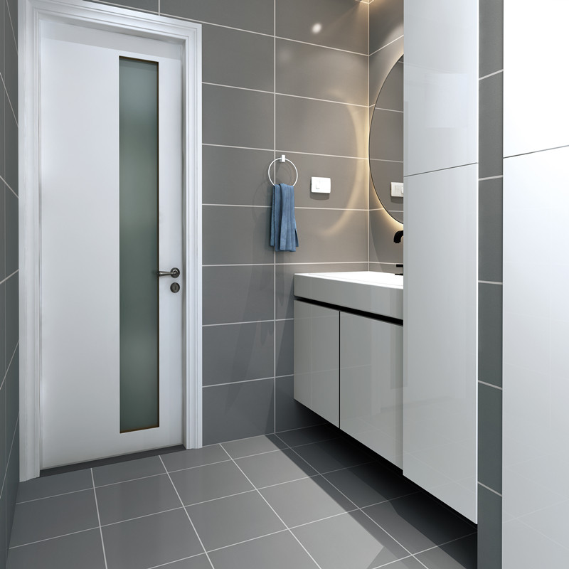 Grey Nordic Cuisine tile minimalist modern washroom Bathroom Balcony Net Red Wall Brick Toilet Non-slip Floor Tiles