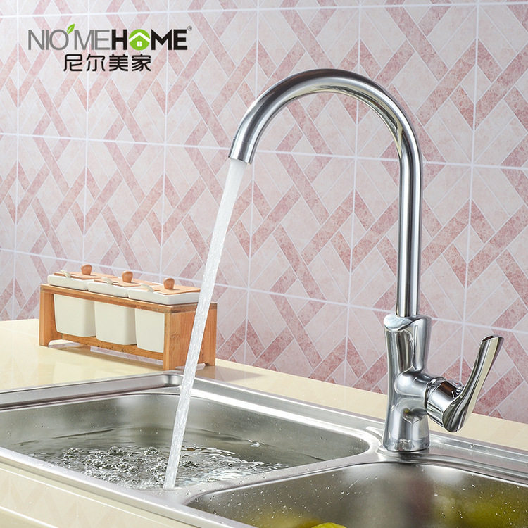 Copper and hot water vegetable basin tap single to single-hole kitchen tap 360 degrees rotatable surface basin sink tap