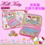 Chính hãng HelloKitty Hello Kitty Mô phỏng Máy tính xách tay Âm nhạc Cô gái trẻ chơi Nhà Đồ chơi giáo dục bộ đồ chơi búp bê gia đình