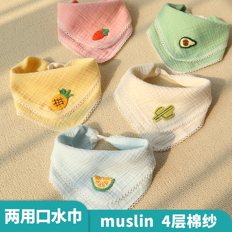 Candy color triangle towel three sets of newborn baby saliva towel baby towel bib cotton hiccup
