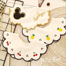 Saliva towel cotton baby newborn baby 360 round bib children lace shape bib female Princess fake collar