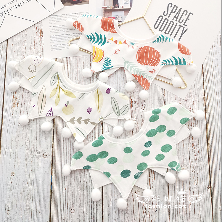 ins princess money baby pure cotton waterproof spat towel 360 rotating baby small surrounding pocket for the milk-handsome spat