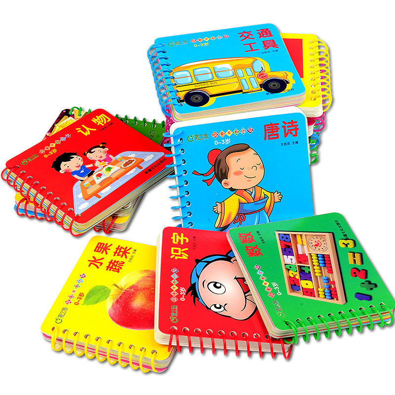 Infants and young children can't tear up early teaching baby enlightenment cognition reading picture literacy card 0-3 years old to read and turn over the book