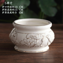 Buddhist supplies for the Buddha ceramic incense burner gold Lotus white incense burner smoker Buddha Hall for large rooms