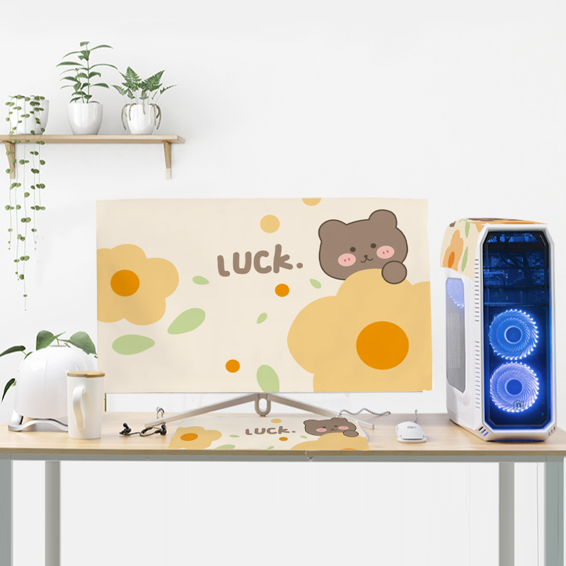 Computer Dustproof Three-Piece Cover Cloth Dust Cover Desktop Suit Monitor Keyboard Protector All Inclusive Cute ins