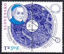 Slovak letter stamps 2020 300th anniversary of the birth of astronomer Maximilian Hull 1-1