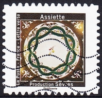 French Letter Marketing Stamp 2019 Precious Porcelain Plate 12-1