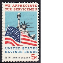 U.S. Letter Sales Stamps 1966 25th Anniversary of War Bonds 1-1