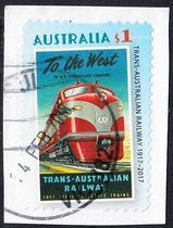 Australian Letter Marketing Stamp Cutting 2017 100 Years of the Trans-Australian Railway 2-2 (self-adhesive)