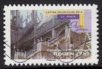 French letter stamps 2011 Gothic church 12-10: Notre Dame Cathedral of Rouen
