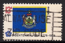 U.S. Letter Sales Stamps 1976 Bicentennial of U.S. Independence State Flags 50-23: Maine