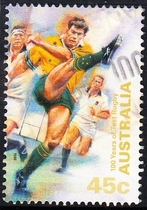 Australian Letter Marketing Stamps 1999 100 Years of Australian Rules Football International 4-2