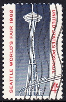 U.S. Letter Marketing Stamps 1962 Seattle Worlds Fair 1-1: Space Needle and Monorail