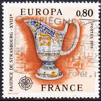 French Letter Marketing Stamps 1976 Europa Handicrafts 2-1: Strasbourg Porcelain