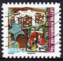 French letter marketing stamps 2010 Greetings Christmas and New Year 14-5