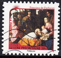 French Letter Marketing Stamp 2011 Christmas Painting Nativity 12-5