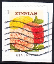 U.S. Letter Marketing Stamp Cutting 2013 Vintage Flower Seed Packet 10-6: Zinnias