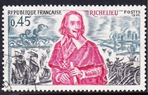 French Letter Sales Stamps 1970 French History 3-1: Cardinal Richelieu