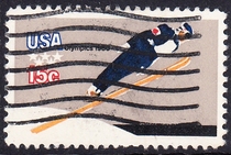 U.S. Letter Marketing Stamps 1980 Winter Olympics 4-3: Ski Jumping
