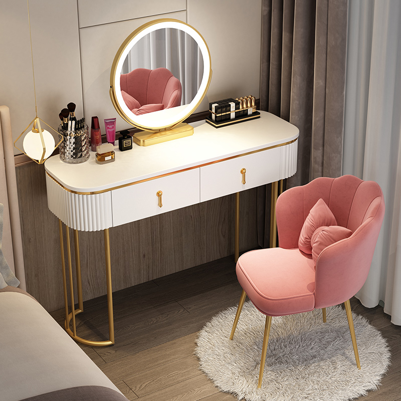 The new light luxury dresser bedroom simple modern makeup table net red ins style dressing table baking paint small apartment