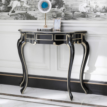 Neoclassical porch cabinet entrance partition decorative table against the wall American light luxury semi-circle fantasy table porch