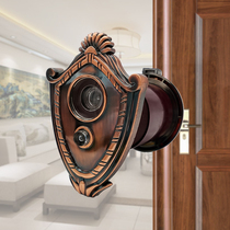 Buyang Jingyuan cats eye with doorbell two-in-one home anti-theft door old-fashioned big gold cup door mirror European-style plastic door eye