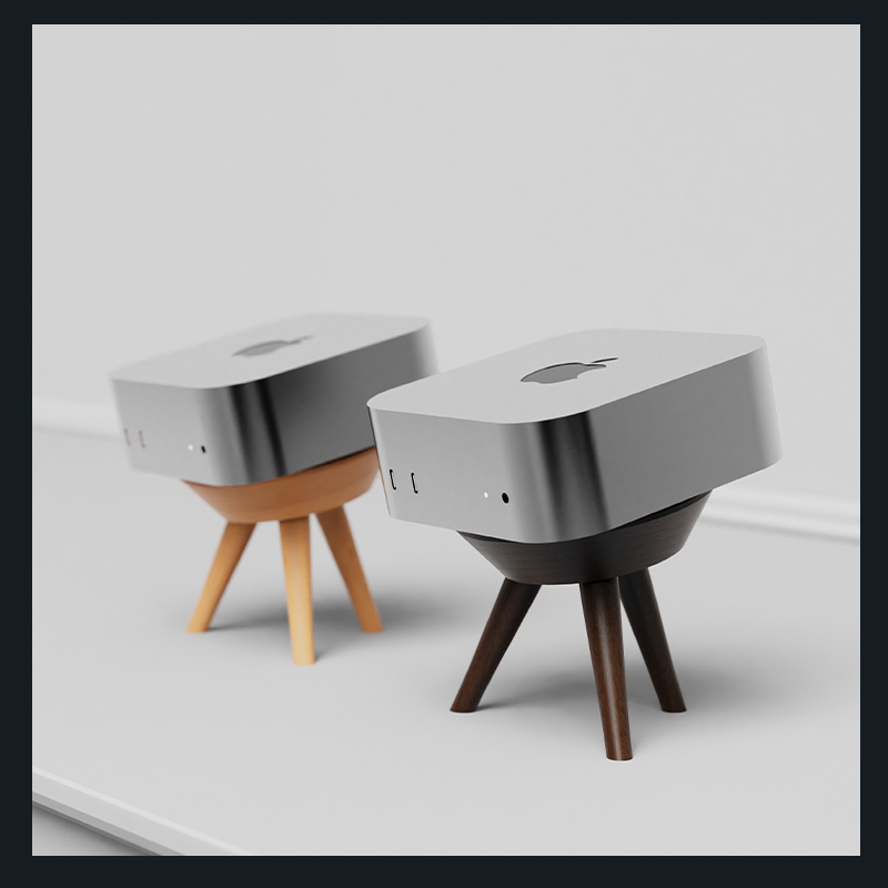 Macmini Base M4 Host Solid Wood Cooling Stand Studiom2 Base Apple Tv Accessories