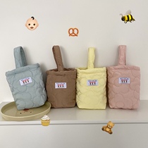 Milk in milk gas hand bag flower makaron color portable handbag bag storage bag walking bag