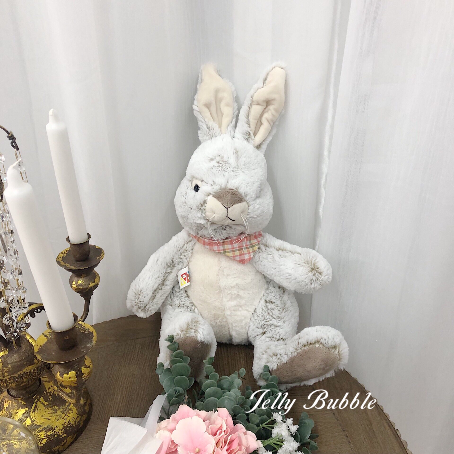 * Jelly bubble French girl scarf picnic bunny bunny cute plush doll comfort doll
