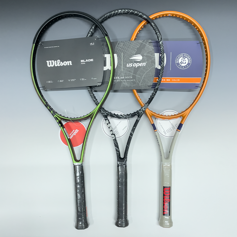 New Wilson Wilwin Blade98 v8 Professional Tennis Racket Carbon Fiber Tech Polar Light Color Beauty Net Female