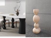 Traitement de la sculpture Prodéposer Spheres Round Ball Table Legs Table Legs Table Legs Support Bar Table Colonnes Table de thé Leg Gourd