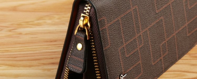 Ví chính hãng nam dây kéo dài túi xách da phiên bản Hàn Quốc của ví điện thoại di động ly hợp túi xách tay thanh niên