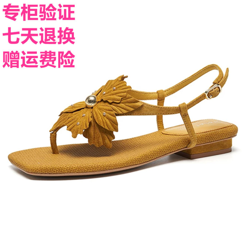 Authentic Saturday Women's Shoes 2026 Summer Floral Thong Sandals Sweet and Cute Women's Slippers Sse2115448