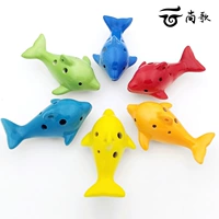 Phim hoạt hình Cá heo Ocarina Trẻ mới bắt đầu 6 Lỗ Alto C Mini Nhạc cụ Âm nhạc Đồ chơi Khai sáng - Nhạc cụ dân tộc mua đàn tỳ bà