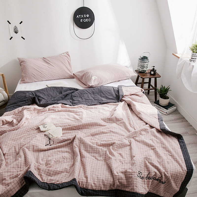Summer quilt cotton thin cotton dormitory air conditioning by single summer cool quilt double spring and autumn thin quilt core can be machine washed