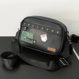 Значок, сумка на одно плечо, небольшая сумка, принт, в корейском стиле