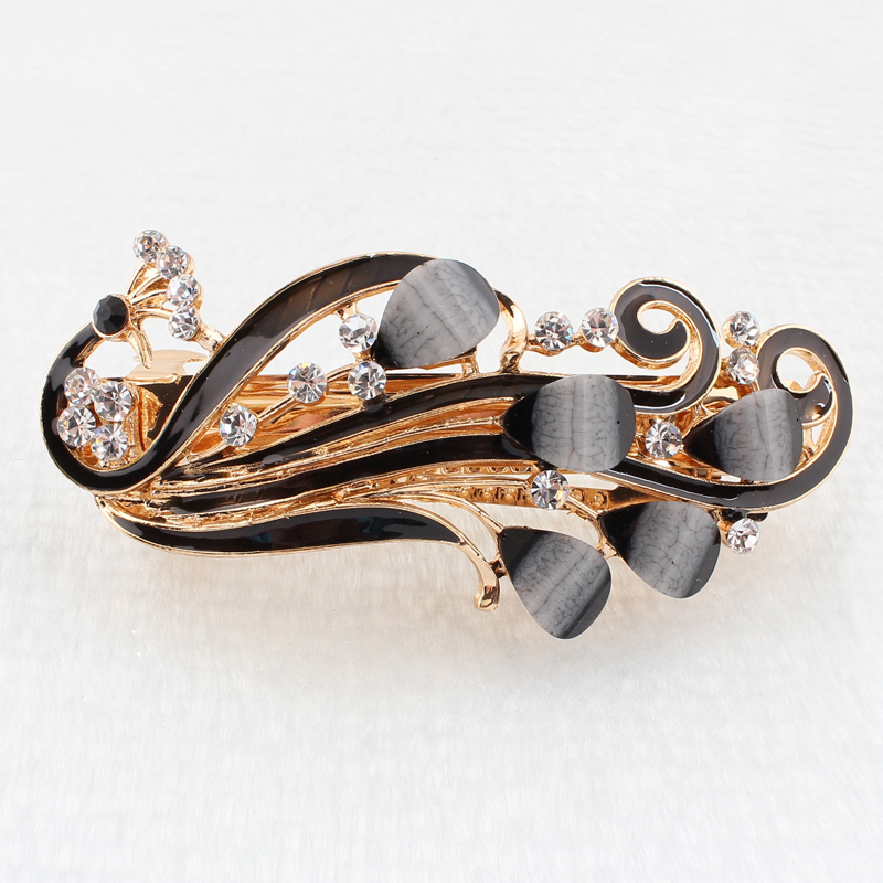 Hairclip peacock heads with alloy gold drilling oil and hairclip popular accessories hairclip