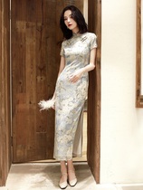 Young cheongsam long girl elegant retro Chinese style improved version temperament old Shanghai Republic of China dress summer