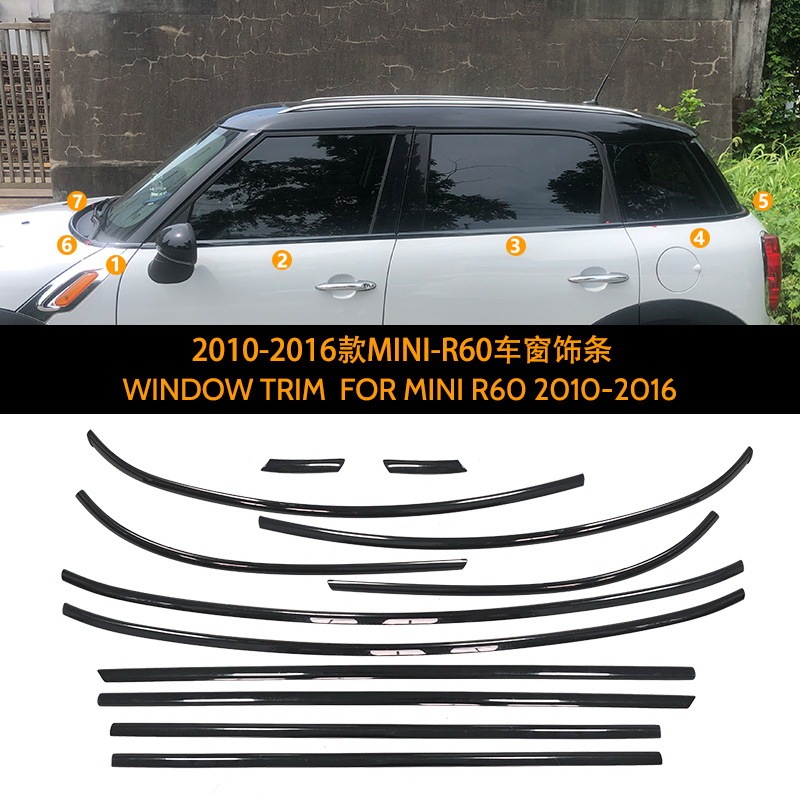 Suitable for Bmw Mini Clubman Cooper F56 R56 F54 R60 Modified Car Window Bright Black Trim Blackening