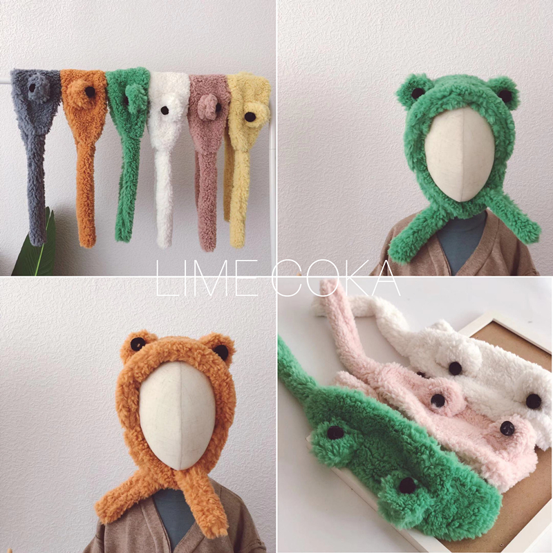Autumn and winter plush children's big eyes frog earmuffs ear warm baby warm hair band