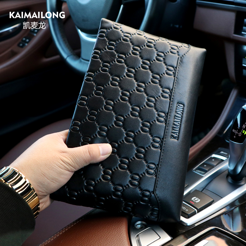 Kermacron 2022 new men's handbags genuine leather soft leather handbags for business casual cow leather letters enveloping men's bags