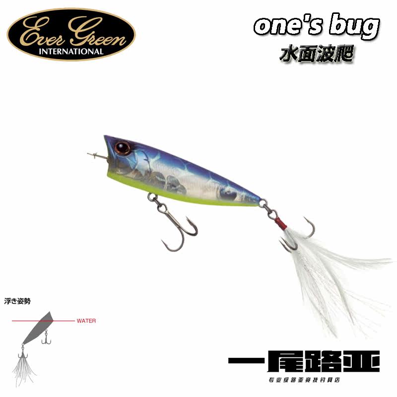 Japan's EG Evergreen water surface system wave climbing Luya one's bug long-range perch hard bait cocked mouth