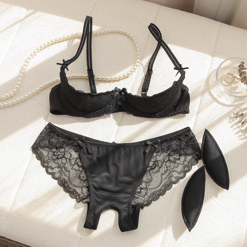 Sexy Lingerie for Women with Small Busts, Push-Up Lace Bra, Pure Desire Style Bra, 2025 New Quarter Cup Bra