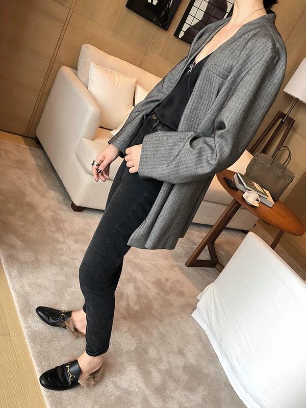 SOTHEA 2018 mùa thu mới thời trang thắt lưng linh hoạt xếp li áo ba lỗ cổ chữ V áo kiểu nữ đẹp tuổi 35