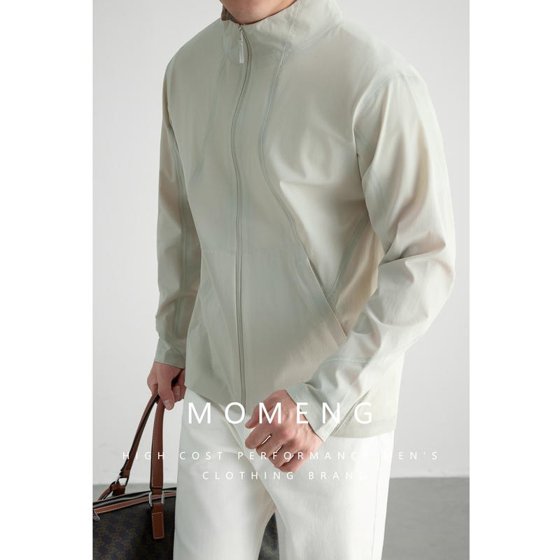 【Full Adhesive Seams, Three-Dimensional Tailoring】Momeng Lightweight Stand-Collar Thin Breathable Quick-Dry Casual Business Men's Jacket